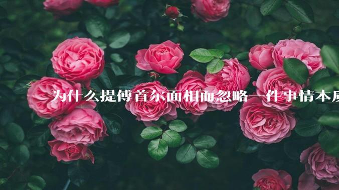 为什么提傅首尔面相而忽略一件事情本质呢？