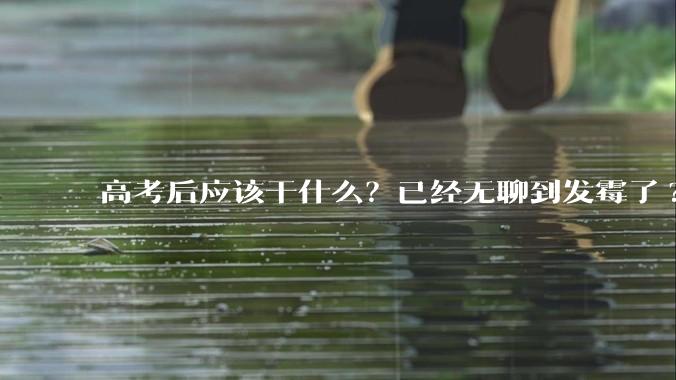 高考后应该干什么？已经无聊到发霉了?