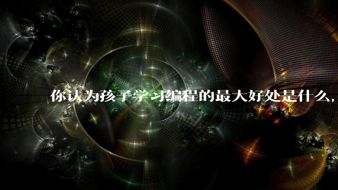 你认为孩子学习编程的最大好处是什么，等级考试有用吗?