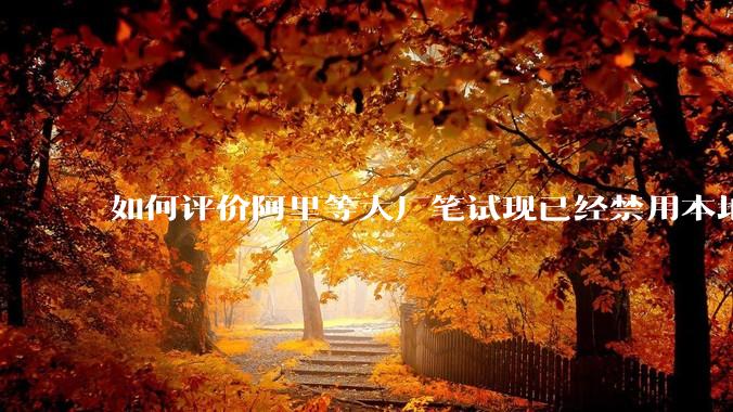 如何评价阿里等大厂笔试现已经禁用本地IDE？
