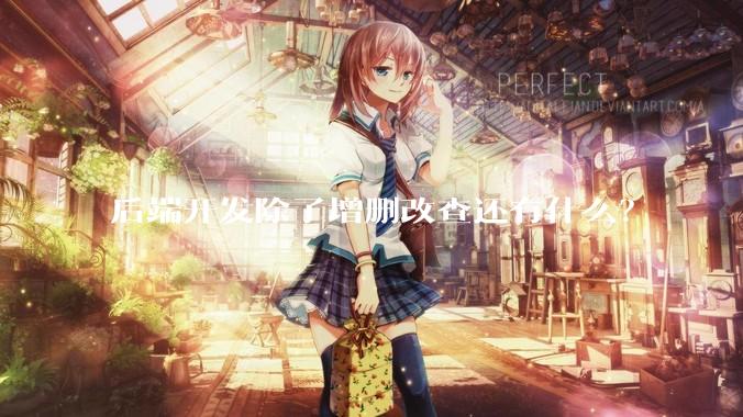 后端开发除了增删改查还有什么？
