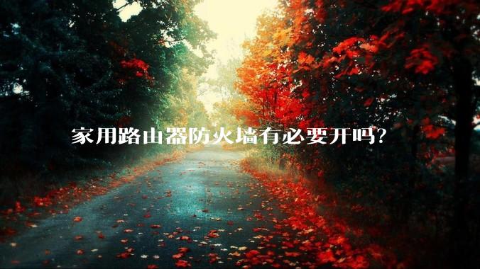 家用路由器防火墙有必要开吗？