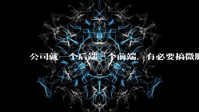公司就一个后端一个前端，有必要搞微服务吗？